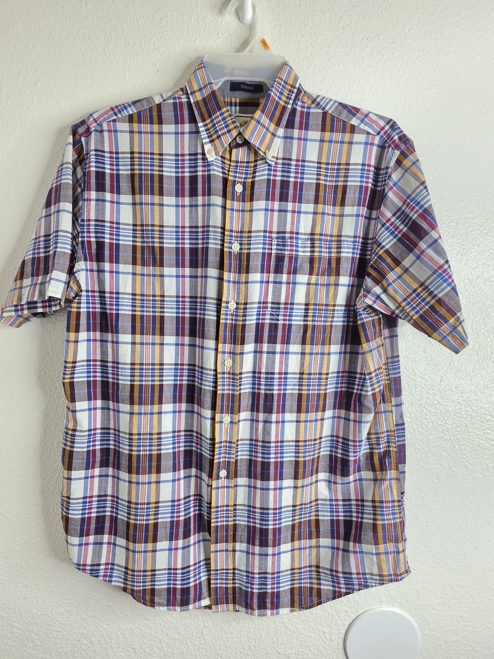 Seaside Surf Pendleton Plaid Short Sleeve Button Shirt Men’s L